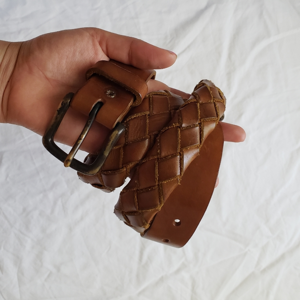 A Leather Studio Braided Belt